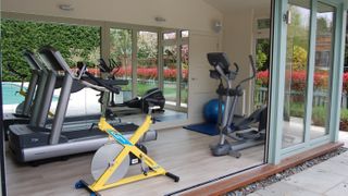 home gym in a garden room