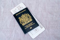 UK passport and airline boarding pass