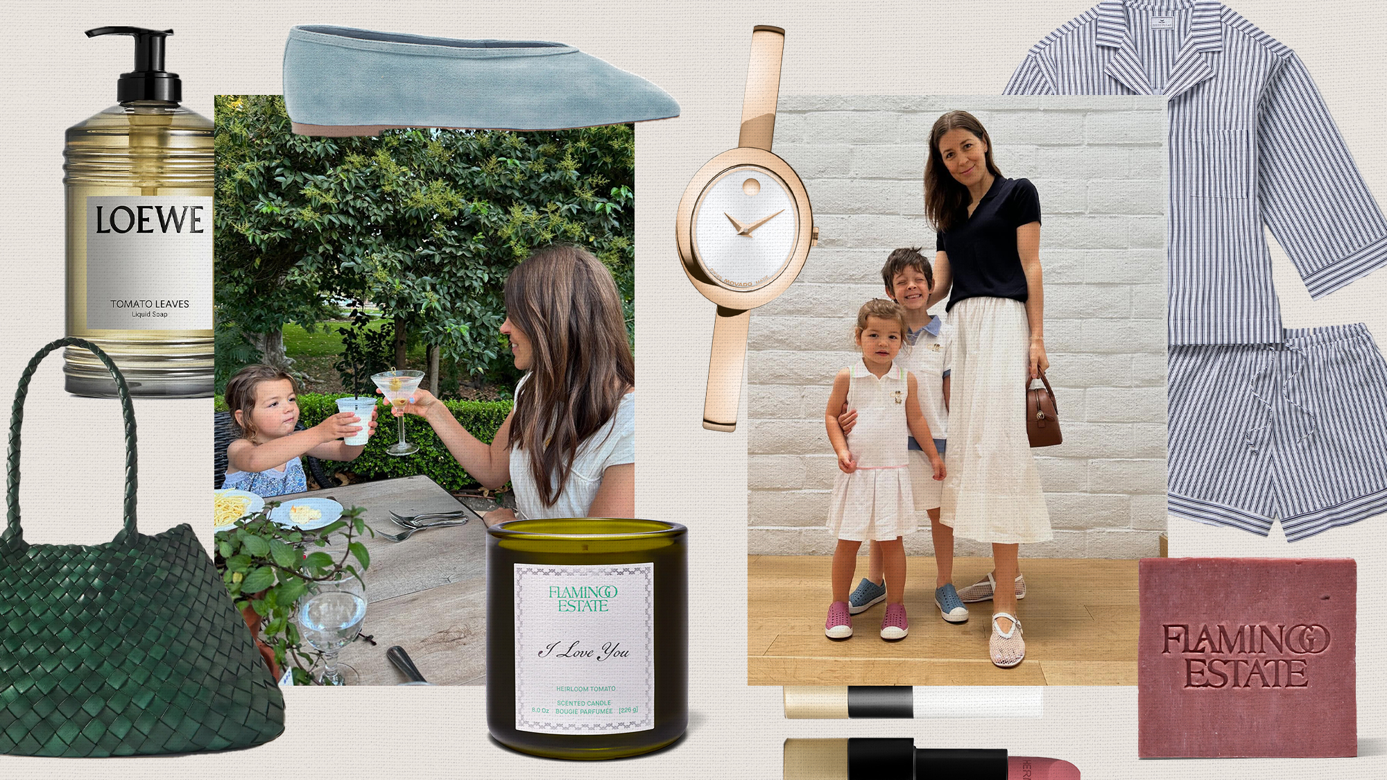 Judith Jones and her kids with a variety of Mother's Day gift ideas.