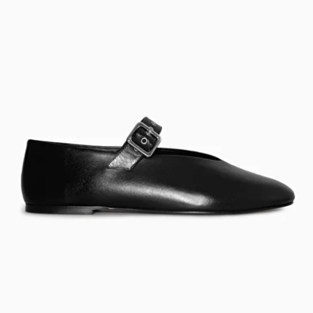 black leather mary janes