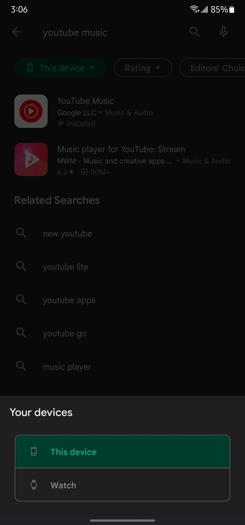 Google Play Store Search Device Filter