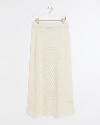 River Island, White Sheer Beach Maxi Skirt