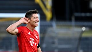 Robert Lewandowski playing for Bayern Munich in the Bundesliga