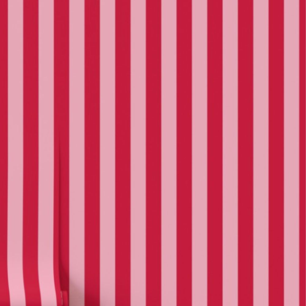 Pink and red stripe wallpaper