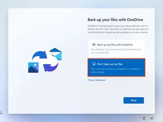 Windows 11 clean install OneDrive backup