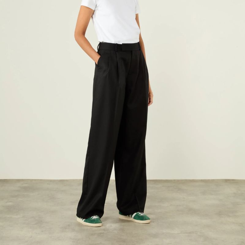 Rampling Trouser: Wool, Black on model 