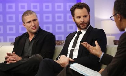 Napster co-founders Shawn Fanning (left) and Sean Parker (right) discuss their latest social online start-up, "Airtime," on the "Today" show.