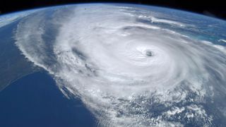 Expedition 68 NASA astronaut Bob Hines captured this view of Hurricane Ian on Sept. 28, 2022.