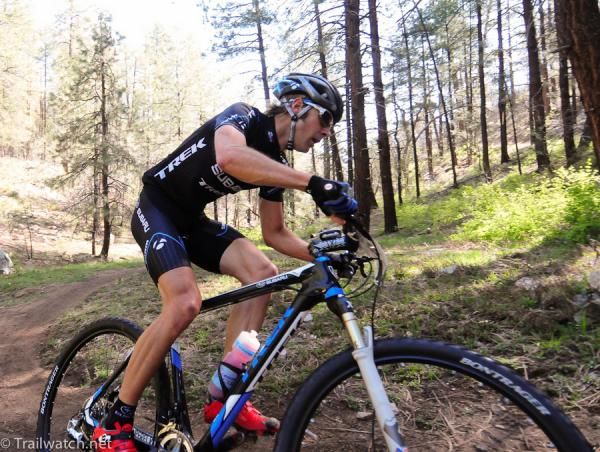 Jeremy Horgan-Kobelski (Subaru-Trek) gets a gap on the field on some switchbacks
