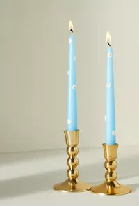 Pressed Daisy Taper Candles, Set of 2: was $36 now $19 @ Anthropologie