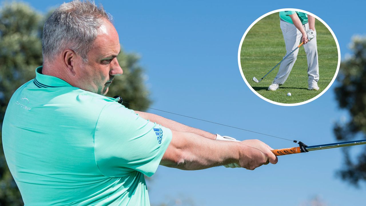 Golf ball striking drills and SAMI training aid