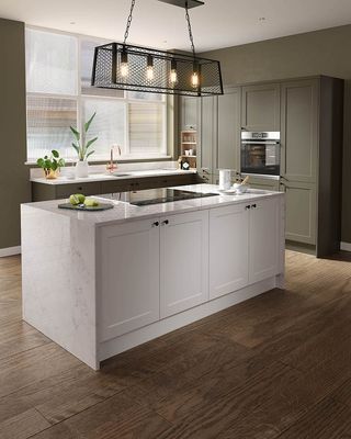 modern kitchen with mesh kitchen island lighting ideas
