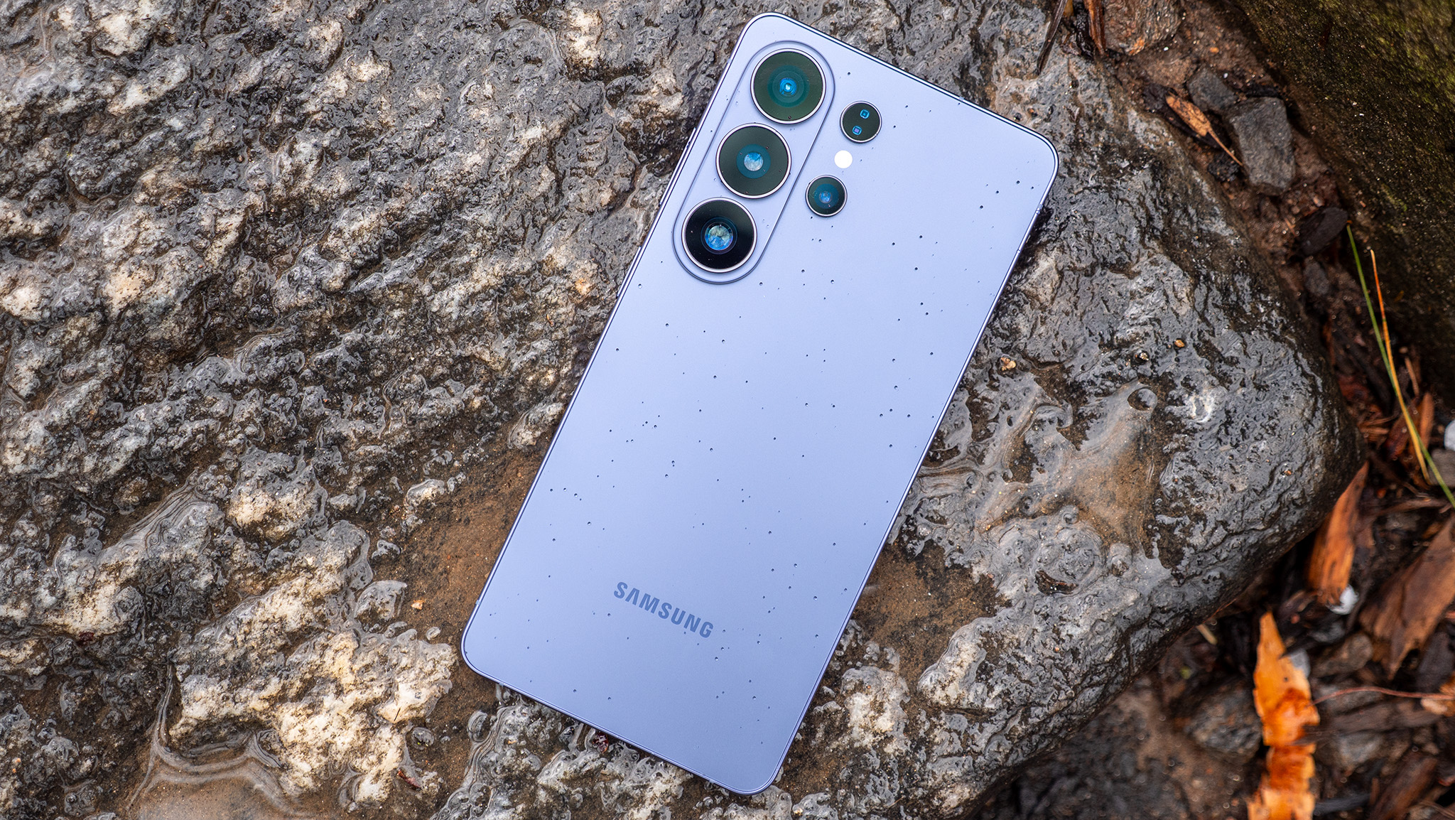 The back of the blue Samsung Galaxy S26 Ultra