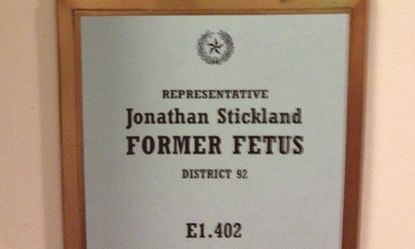 Texas GOP Rep Hangs 'Former Fetus' Sign in Office