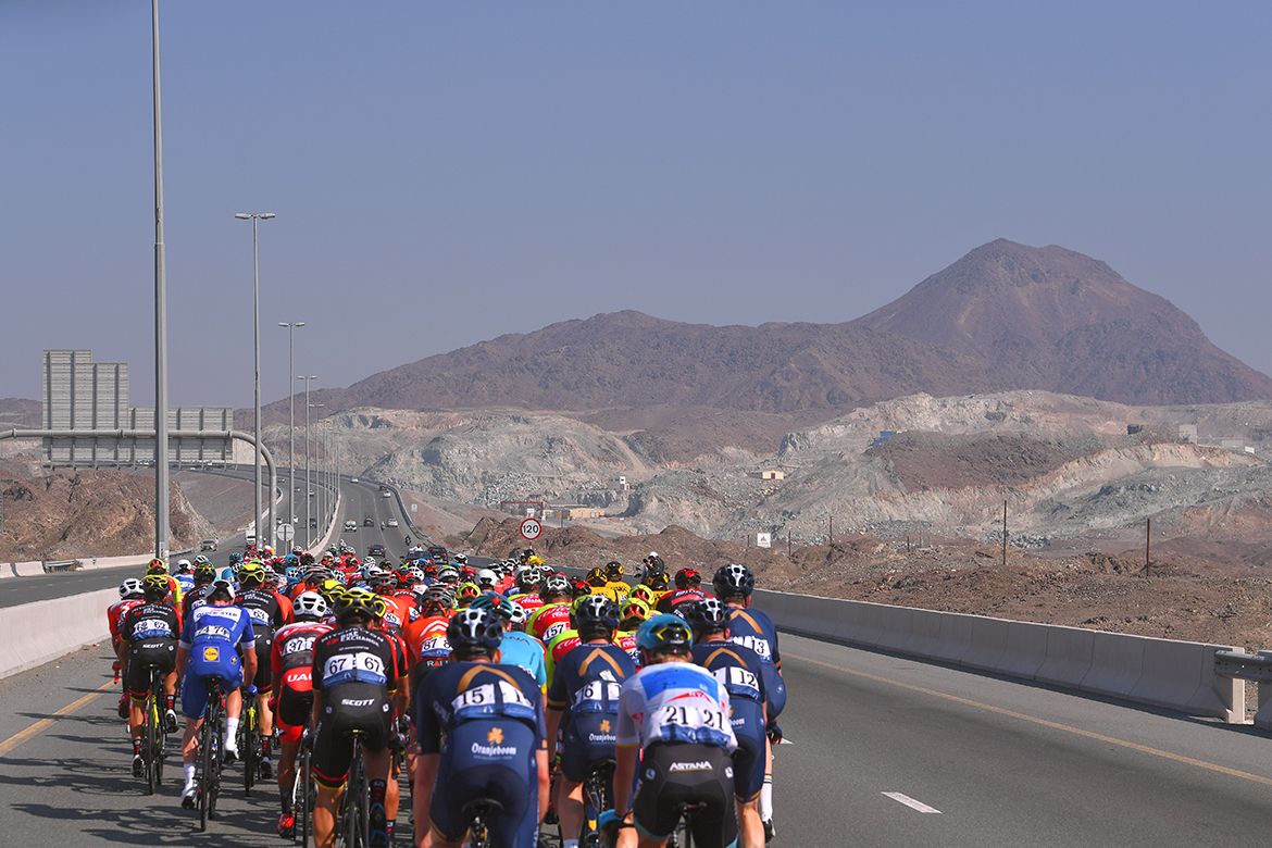 The mountains provided a backdrop for the day's racing