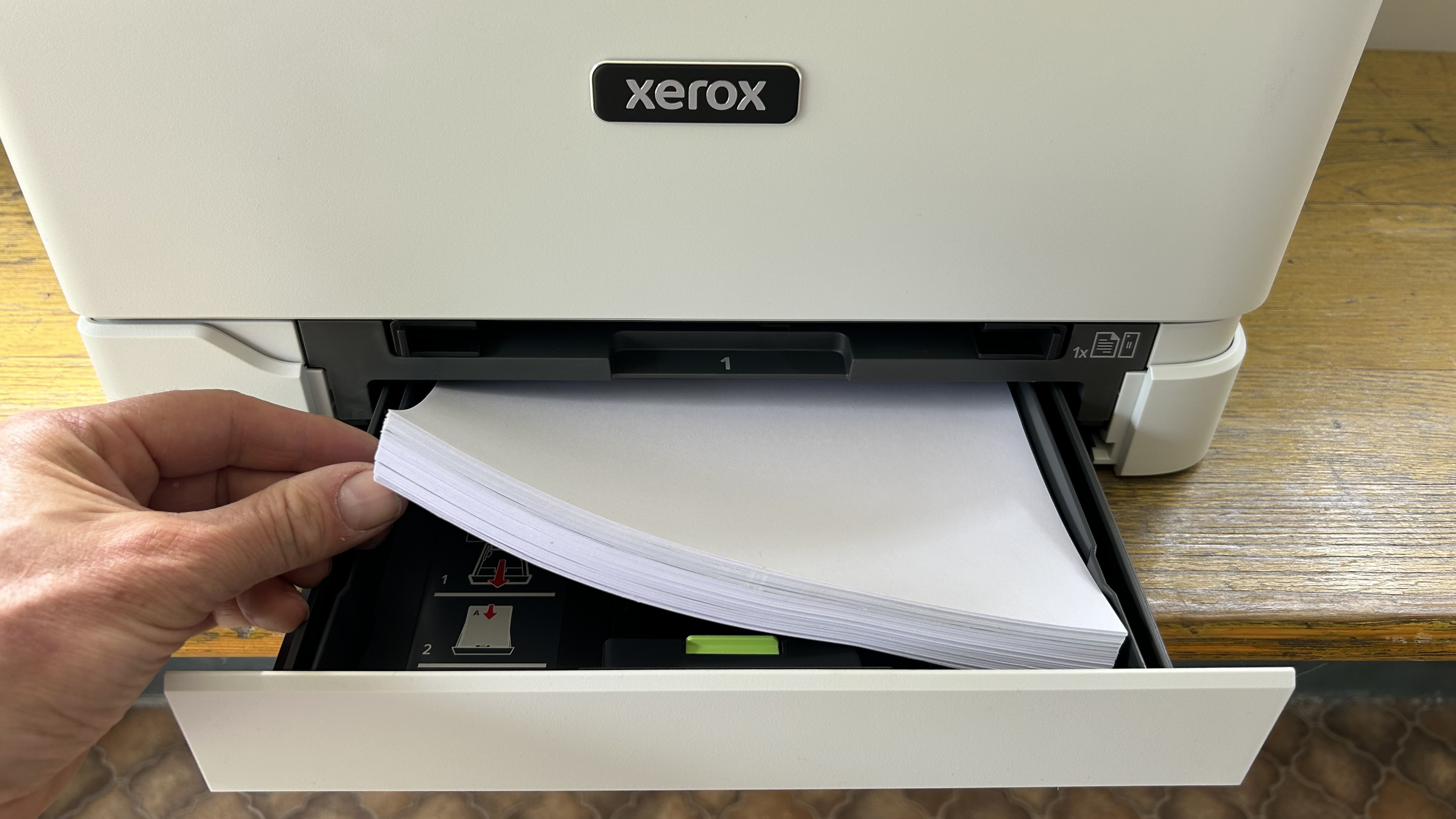 Xerox C235 color laser printer during our review