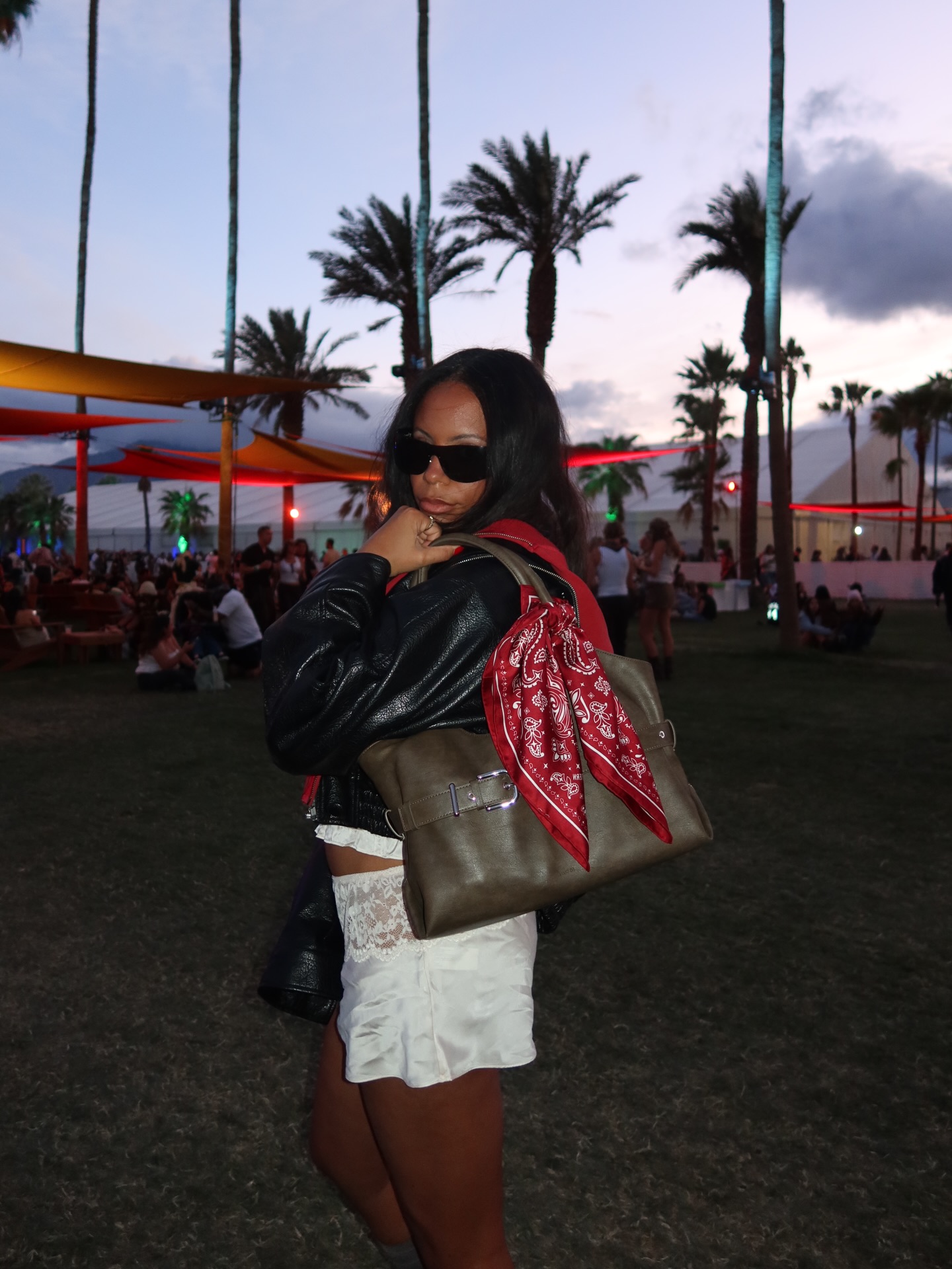 Sierra Mayhew wearing a festival outfit.