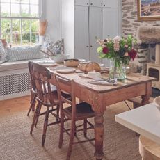 Farmhouse table in country kitchen