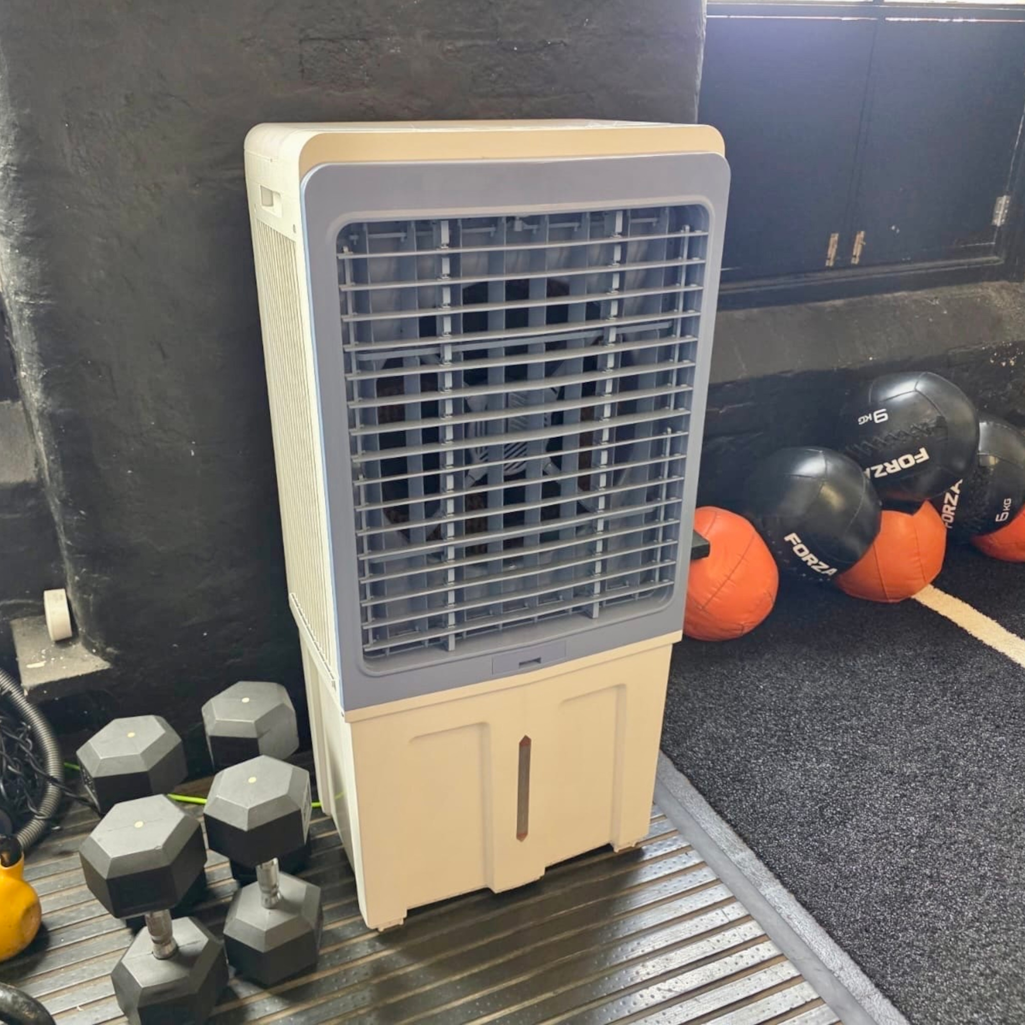 large air cooler in a gym