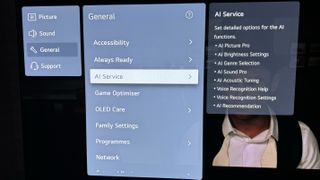 LG G4 OLED TV AI picture settings setup screen