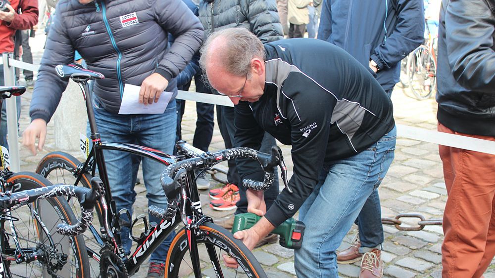 Lotto-Soudal, like most teams, carefully prepared each tubular to the front and rear specifications of the rider