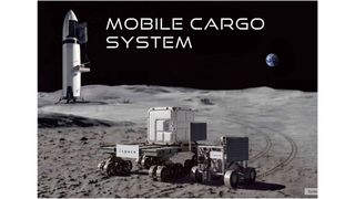 A computer-generated image of ispace&rsquo;s Mobile Cargo System to be installed on SpaceX&rsquo;s Starship.