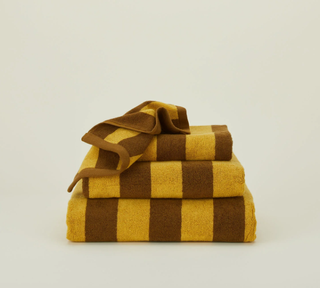 Simple Striped Terry Towel - Mustard/bronze