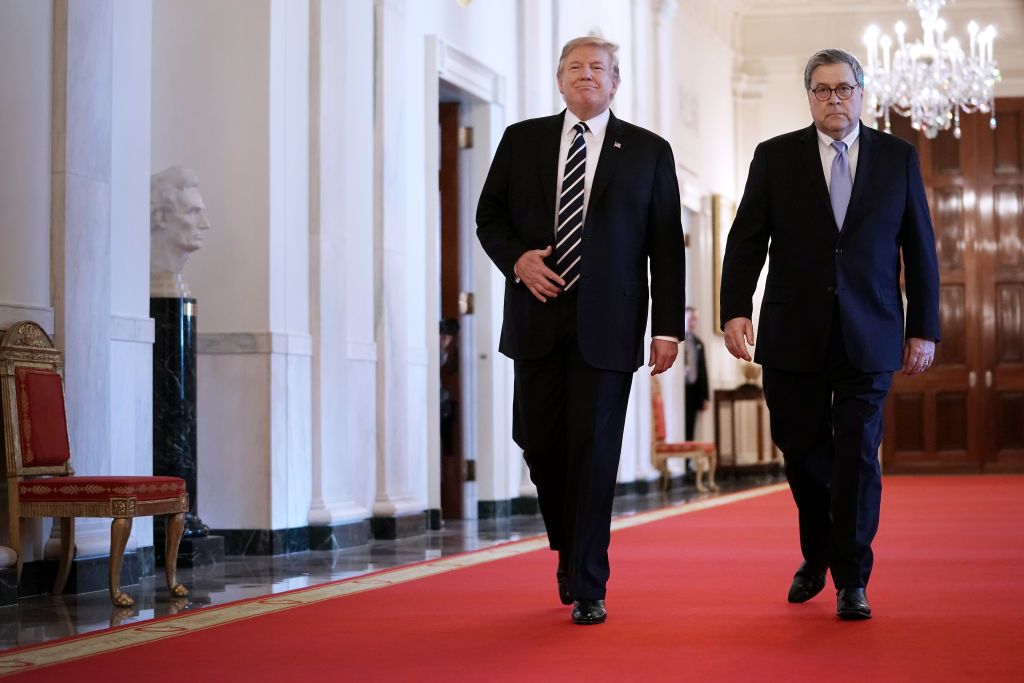 Donald Trump and William Barr.