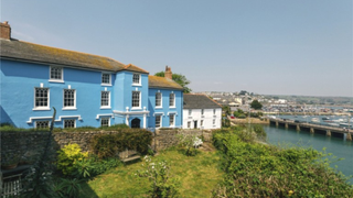 A blue-painted house in Penzance