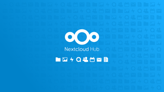 The Nextcloud hub logo on an aqua-blue background