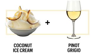 Coconut Ice Cream + Pinot Grigio