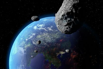 A rendering of an asteroid.