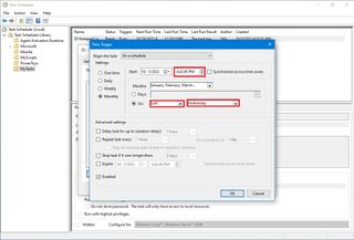 Task Scheduler day and time details