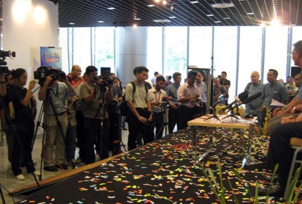The crowd gathers for the launch of the 2010 Le Tour de Langkawi.