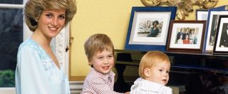 united kingdom october 04 diana, princess of wales with her sons, prince william and prince harry, at the piano in kensington palace photo by tim graham photo library via getty images