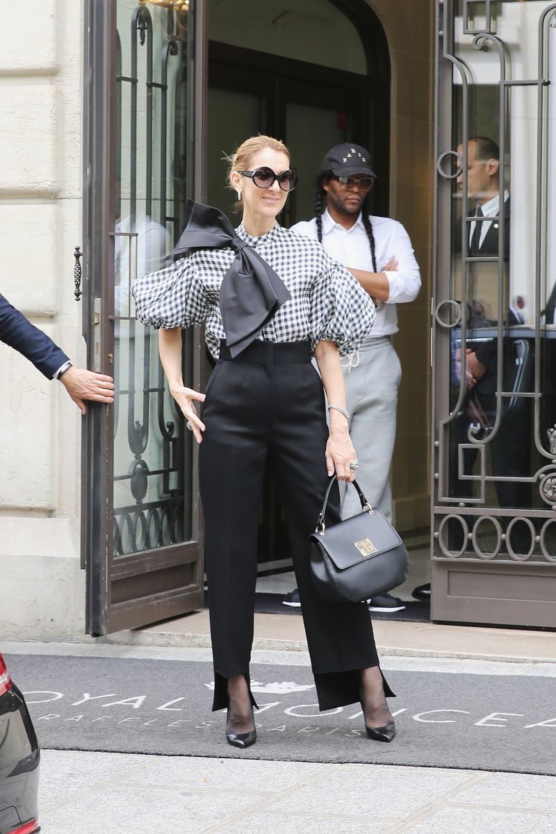 Trousers, glasses, bag,