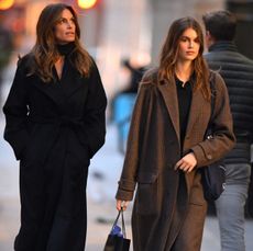 Kaia Gerber and Cindy Crawford in coordinating outfits