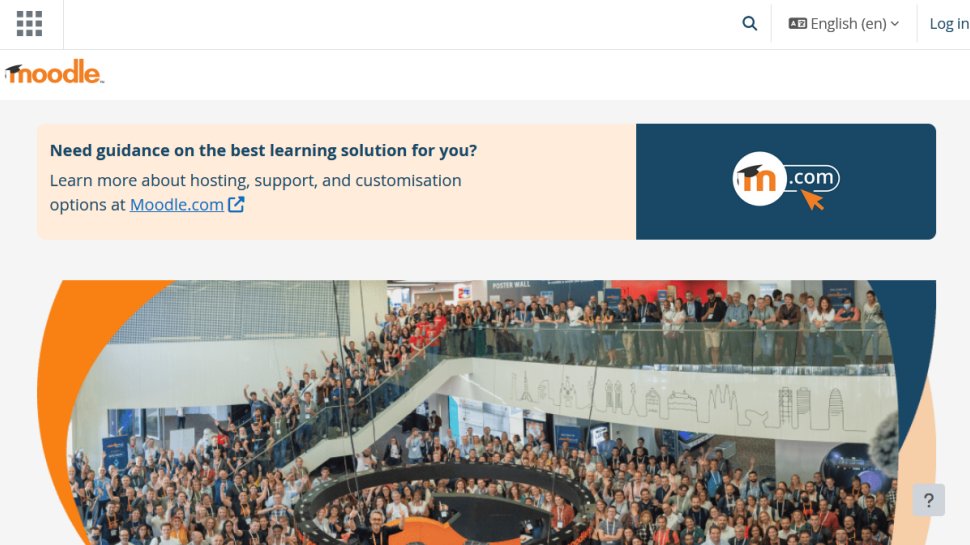 Moodle LMS website screenshot (January 2026).