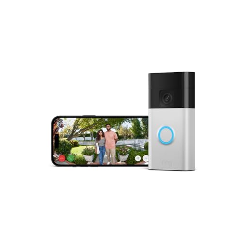Ring Battery Video Doorbell (2024 Release) | Diy Wireless Video Doorbell Camera I Head-To-Toe View, Hd Video | Easy to Install (5 Min) | With Built-In Battery I 30-Day Free Trial of Ring Home
