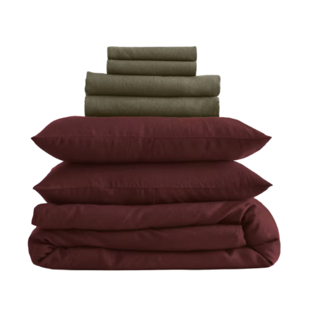 Quince, European Linen Deluxe Bedding Bundle