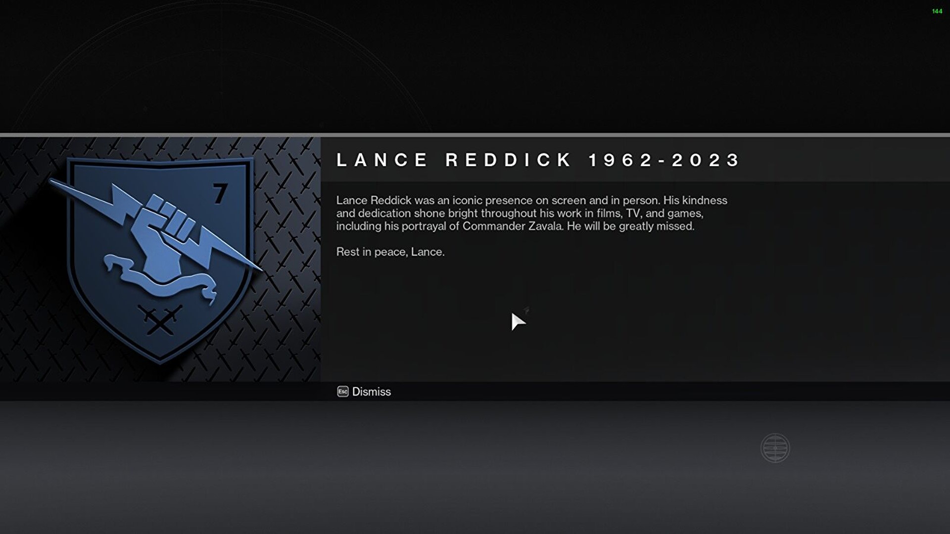 Bungie pays tribute to Lance Reddick as Commander Zavala in Destiny 2