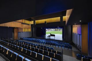 An interior view of the Beshore Performance Hall inside the Cornell Complex.
