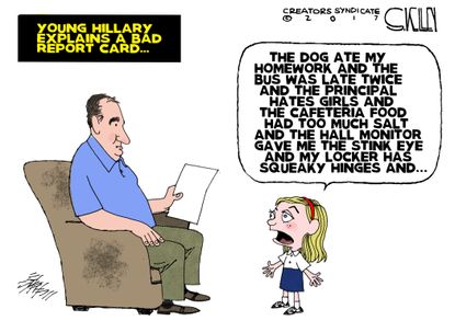 Political cartoon U.S. Hillary Clinton blame election