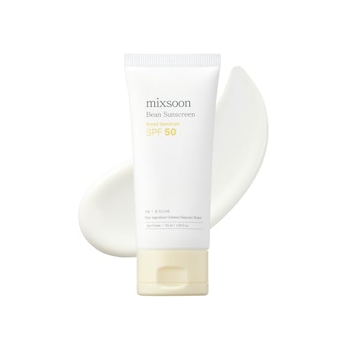 Mixsoon Bean Sunscreen 1.69 Fl. Oz. / 50ml Spf 50 Airy Texture Type Lightweight No White Cast for Face Korean Glass Skin Care