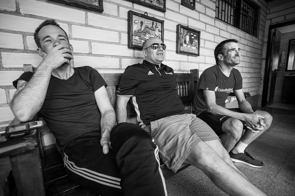 Time to relax for Jonny Clarke, Sebastian Alexandre and Lucas Sebastian Haedo
