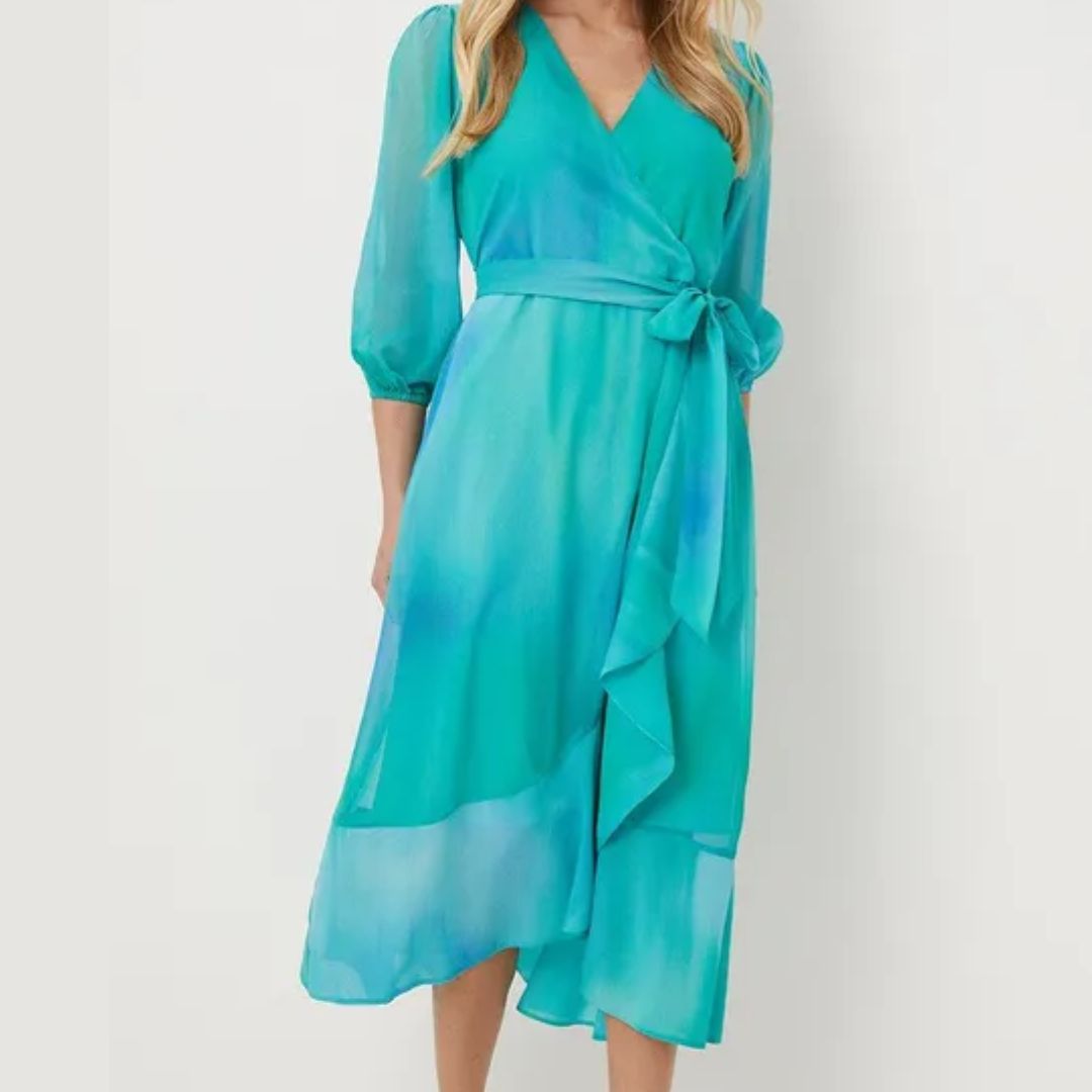 Wallis Petite Ombre Wrap šaty
