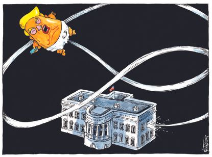Political Cartoon U.S. Trump loss White House