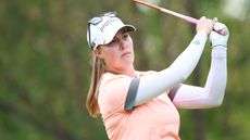 Jennifer Kupcho hits a fairway wood shot