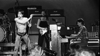 Iggy Pop, Ricky Gardiner and David Bowie onstage in 1978