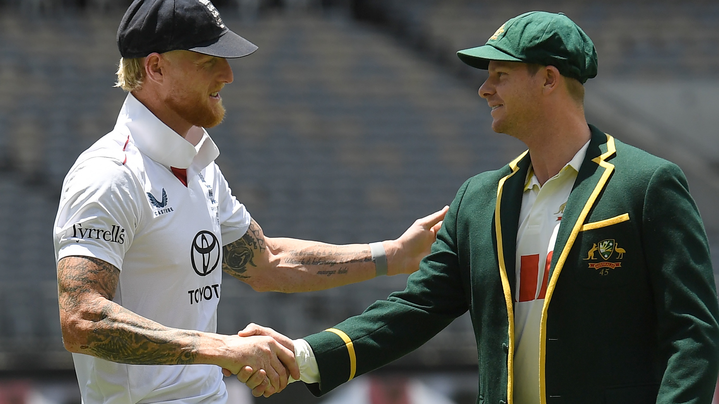 Captains shake hands